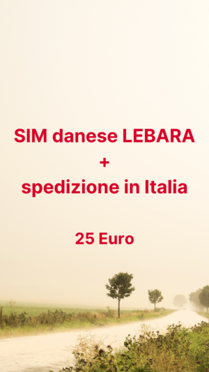 SIM danese Lebara + spedizione in Italia